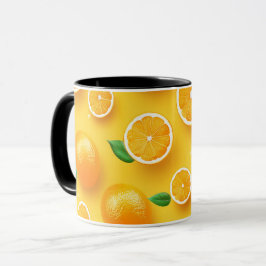 Caneca Padrão de Arte de Fruta Citrus Única Moderna Cuta