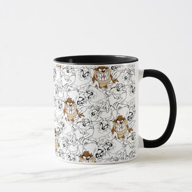 Caneca Padrão de arte de linha colorida TAZ™ (Direita)