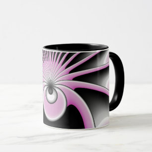 Caneca Padrão de Arte Fractal Moderno Abstrato