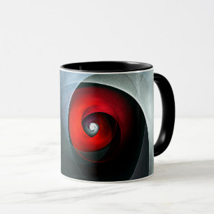 Caneca Padrão de Arte Moderna Abstrato de Roteiro Vermelh