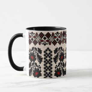 Caneca Padrão de arte popular tradicional ucraniano vushu