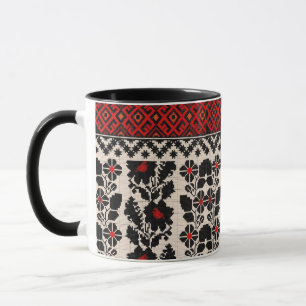 Caneca Padrão de arte popular tradicional ucraniano vushu