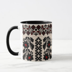Caneca Padrão de arte popular tradicional ucraniano vushu