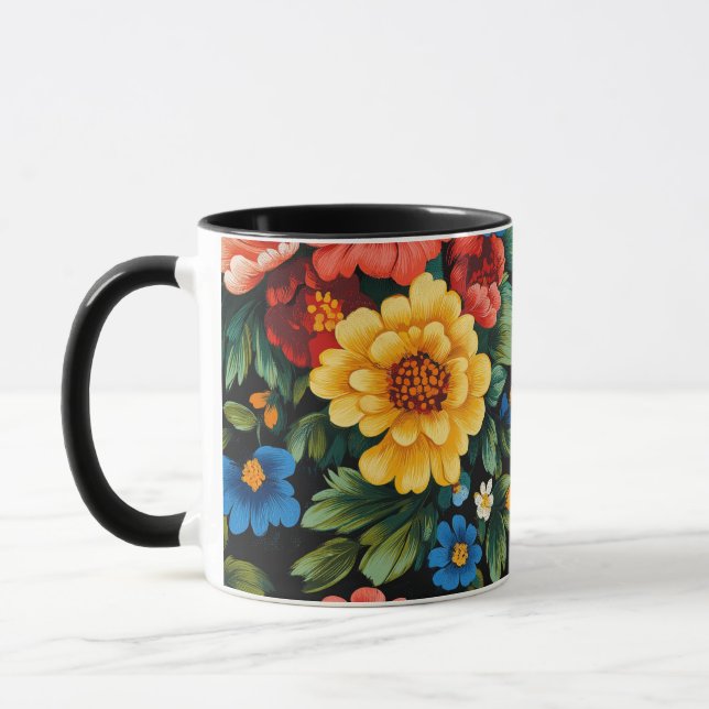 Caneca padrão de arte popular ucraniano (Esquerda)