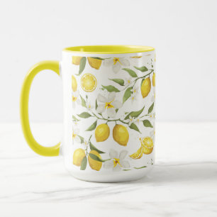 Caneca Padrão de árvore de limão da Vintage