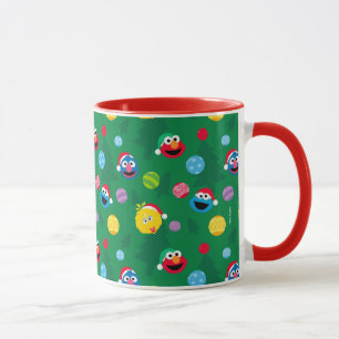 Caneca Padrão de Árvore de Natal da Rua Sésamo