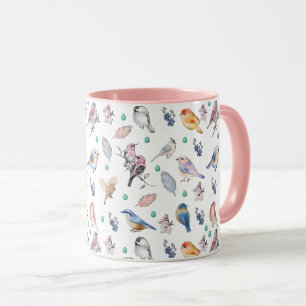 Caneca Padrão de Aves de primavera