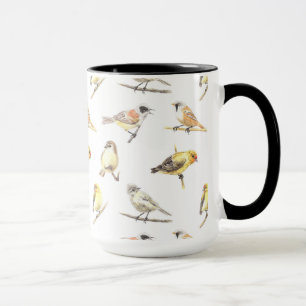 Caneca Padrão de aves em contato