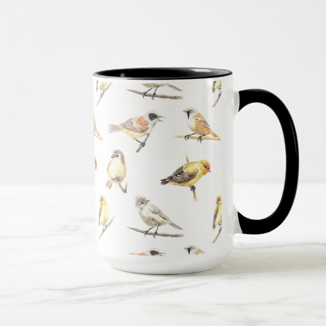 Caneca Padrão de aves em contato (Direita)
