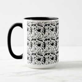 Caneca Padrão de Azulejos com Silhueta de Fantasma Assust