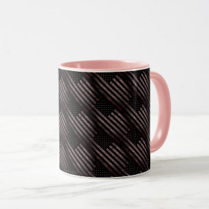 Caneca Padrão de Bandeira Americana do Vintage Cinza Pret