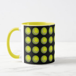 Caneca Padrão De Bola De Tênis Amarelo E Preto,