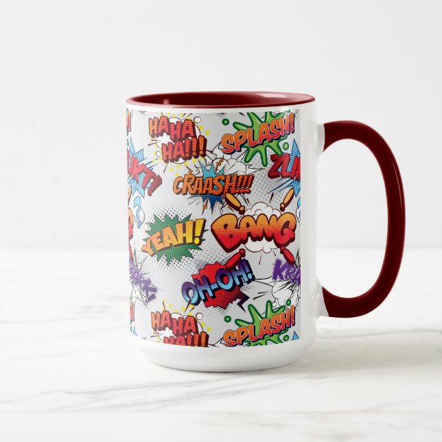 Caneca Padrão de Bolhas de Super Herói (Direita)