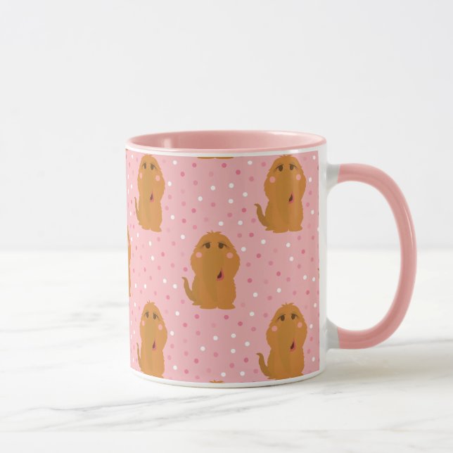 Caneca Padrão de Bolinhas Rosa Snuffleupagus (Direita)