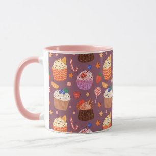 Caneca Padrão de bolinhos bonitos