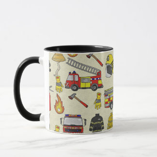 Caneca Padrão de Bombeiro, Caminhão-Fogo, Arte de Emergên