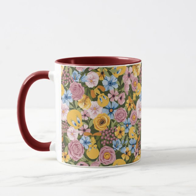 Caneca Padrão de bordado floral TWEETY™ (Esquerda)