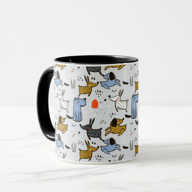 Caneca Padrão de Cachorro de Portão Bonito (Frente Esquerda)