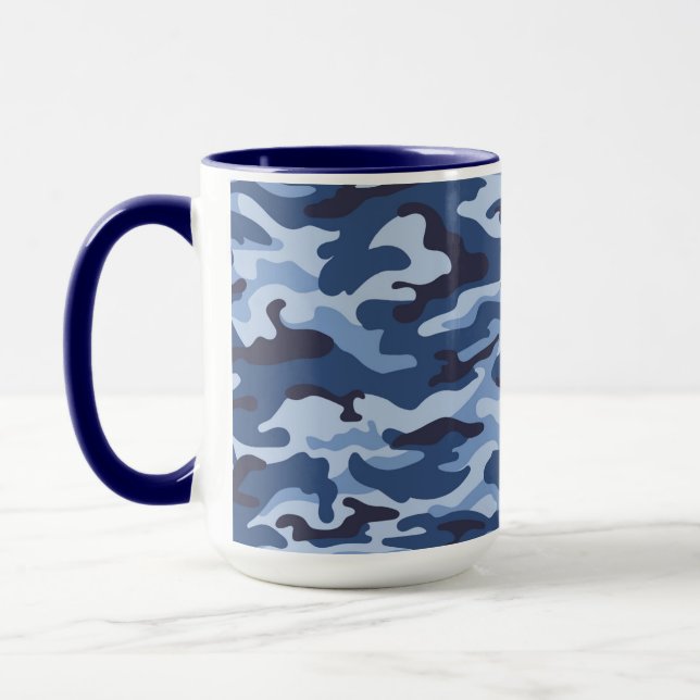 Caneca Padrão de Camuflagem Azul Escuro (Esquerda)