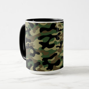Caneca Padrão de Camuflagem Caqui Florestal