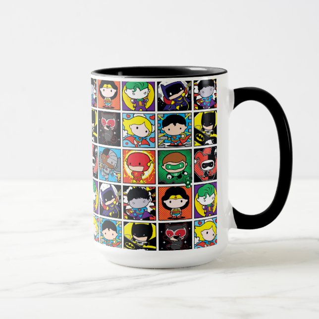 Caneca Padrão de Caractere da Liga da Justiça Chibi (Direita)
