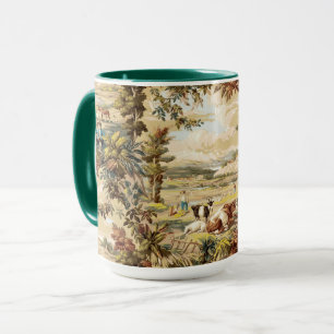 Caneca Padrão de Cena Pastoral de Fazenda da Era Vitorian