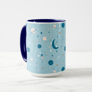 Caneca Padrão de Céu Azul e Espaço