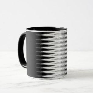 Caneca Padrão de Cinza Preta Zig Zag