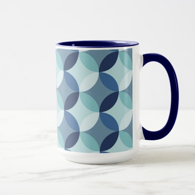 Caneca Padrão de Círculo Azul (Direita)