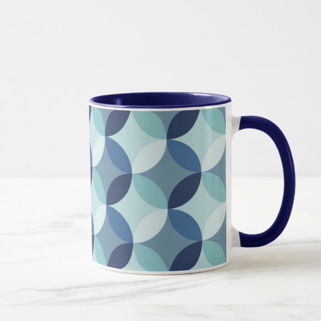 Caneca Padrão de Círculo Azul (Direita)