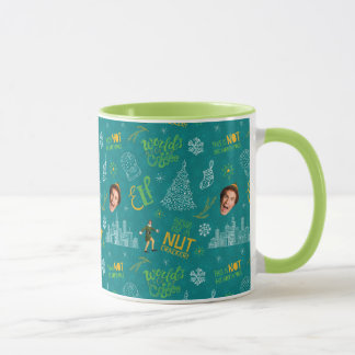 Caneca Padrão de Citação Azul de Buddy, o Elfo