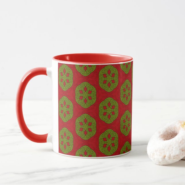 Caneca Padrão de Cookie de Natal (Com Donut)