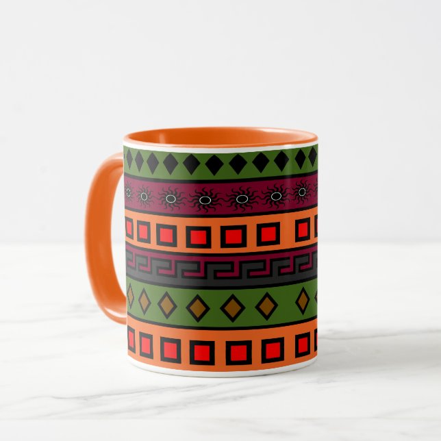 Caneca Padrão de cor africana (Frente Esquerda)
