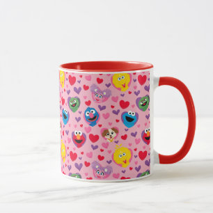 Caneca Padrão de Corações do Namorados da Rua Sésame