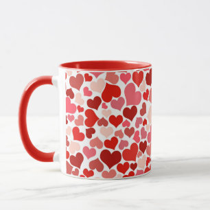 Caneca Padrão de Corações Multicoloridos-20367