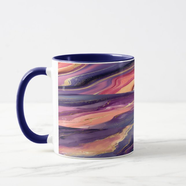 Caneca padrão de coral e violeta (Esquerda)