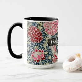 Caneca Padrão de Cray - flores e folhas - WilliamMorris