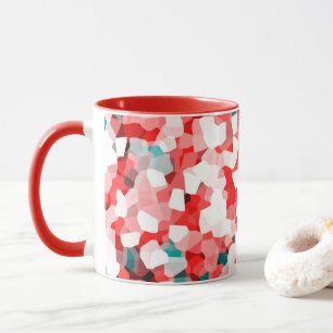Caneca Padrão de Cristal - Branco Vermelho Verde