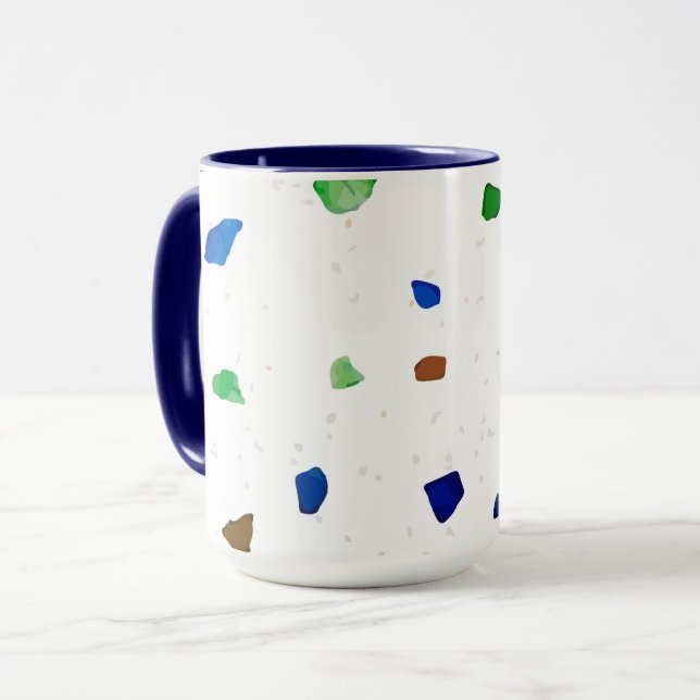 Caneca Padrão de Crystal Terrazzo Moderno (Frente Esquerda)