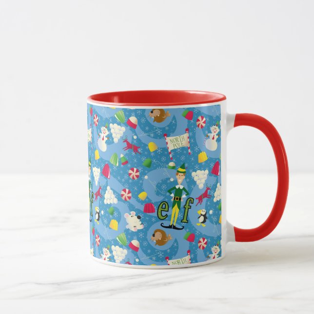 Caneca Padrão de desenho animado do Buddy, o Elfo (Direita)