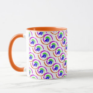 Caneca Padrão de Design de Abstrato de espiral colorida m