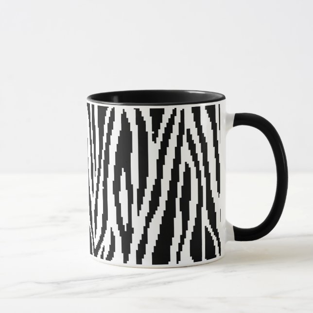 Caneca Padrão de Design de impressão de pixel zebra de 8  (Direita)