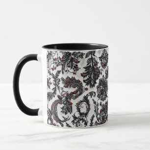 Caneca Padrão de design de ornamento floral de Natal eleg