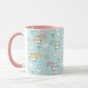Caneca Padrão de Dia Chuvoso Bonito Café Mug