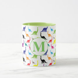 Caneca Padrão de Dinossauro Fofo