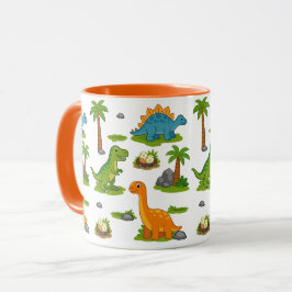Caneca Padrão de Dinossauro Fofo para Crianças