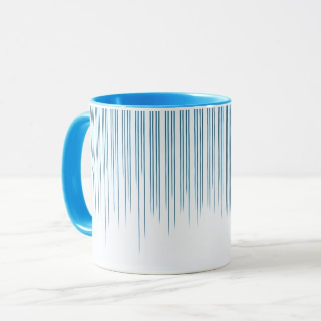 Caneca Padrão de distribuição de Na moda azul claro (Frente Esquerda)