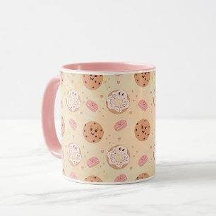 Caneca Padrão de Donuts & Cookies Retrô