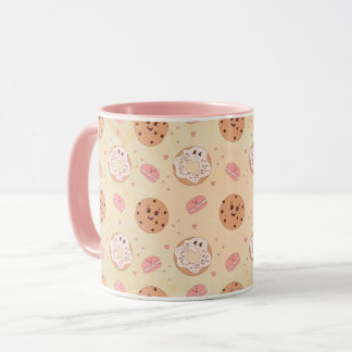Caneca Padrão de Donuts & Cookies Retrô