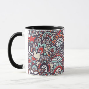 Caneca Padrão de Doodle Floral de Paisley